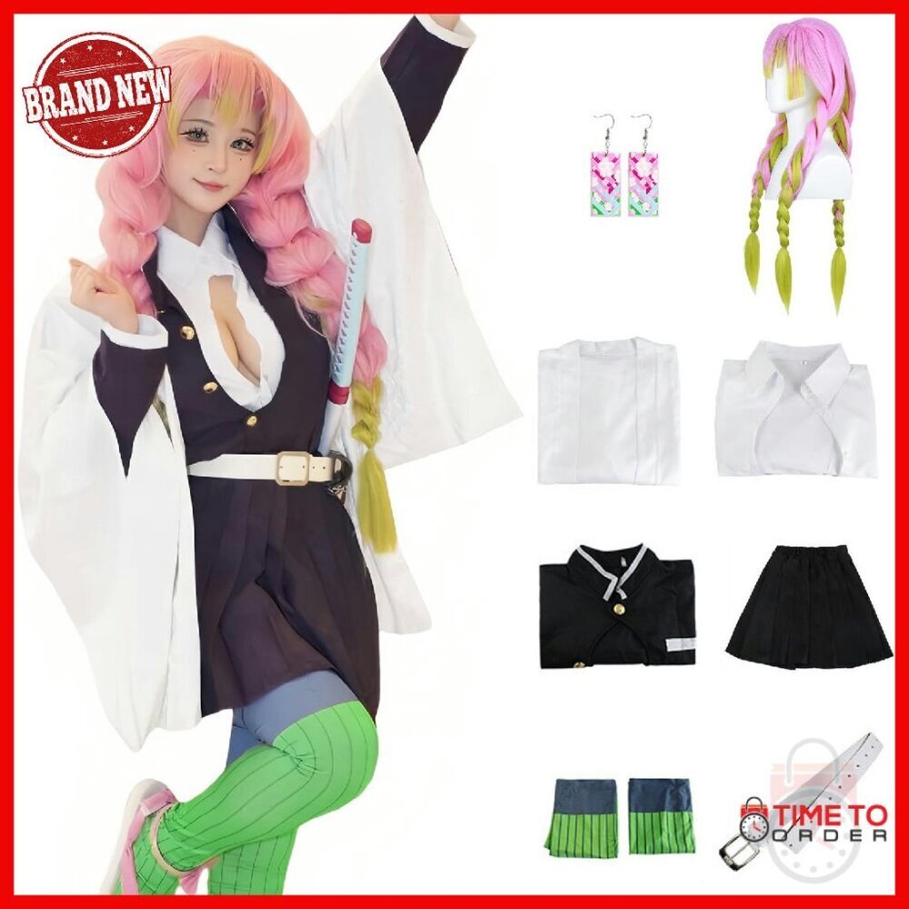 Japanese Kimono Cosplay Costume Set with Wig & Accessories